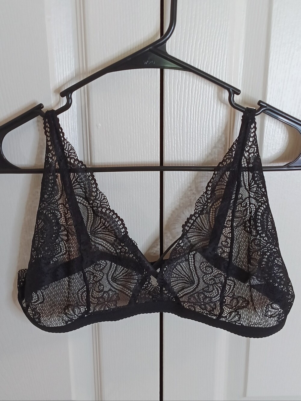 SHEIN Black Lace Bralette with Scalloped Trim